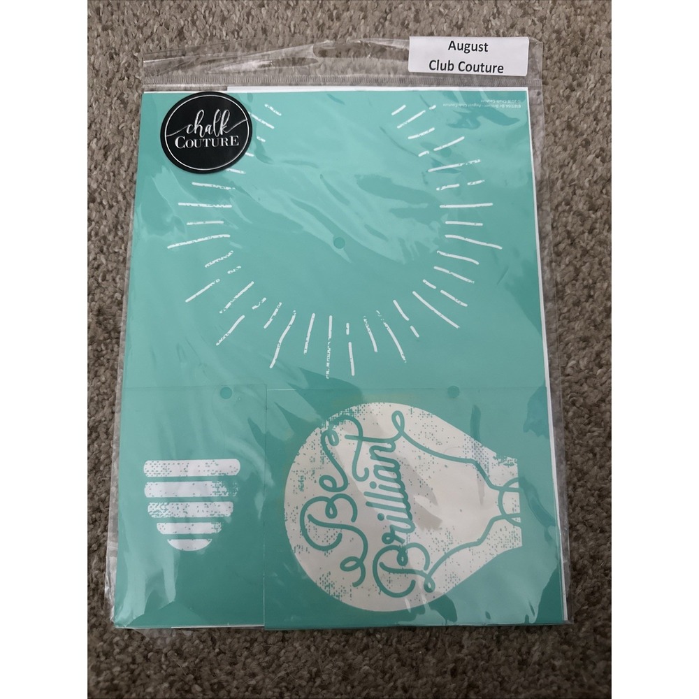 Chalk Couture Be‎ Brilliant B183156 Sign Retired Transfer Stencil 8x10 Size
